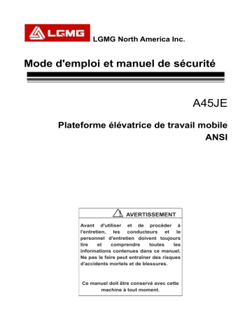 LGMG Electric Articulating Boom Manuel utilisateur - LGMG A45JE | Fixfr