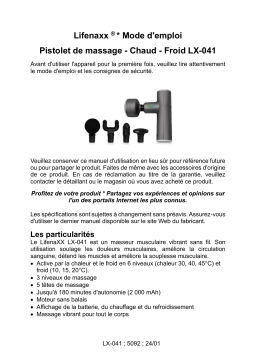 Lifenaxx LX-041 Manuel d'utilisation - Pistolet de Massage Chaud-Froid