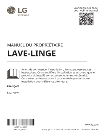 Manuel d'utilisation LG F2V3GYPKJ - Télécharger, Lire en ligne | Fixfr