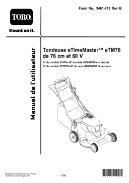 Manuel utilisateur Toro eTimeMaster eTM76 76cm 60V