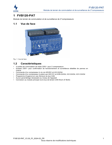 Manuel FVB120-PAT - WURM - Module de Terrain de Commutation | Fixfr