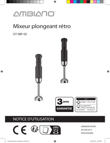 Manuel d'utilisation Ambiano GT-SBP-02 | Fixfr