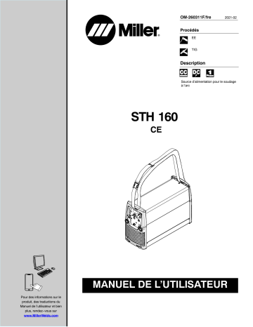 STH 160 L CE | Miller STH 160 CE Manuel du propriétaire | Fixfr