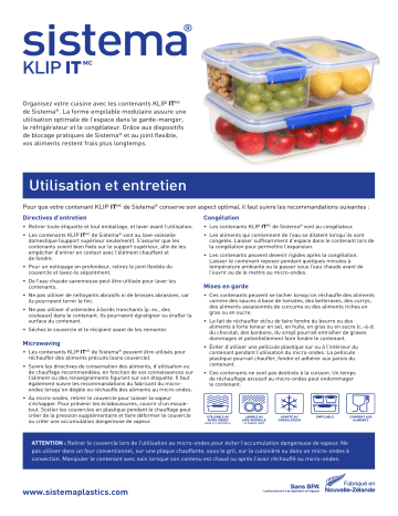 Manuel d'utilisation Sistema Klip IT Plus Food Storage | Fixfr