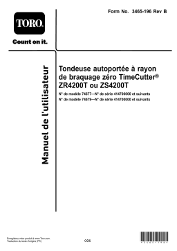 Manuel utilisateur Toro TimeCutter ZR4200T