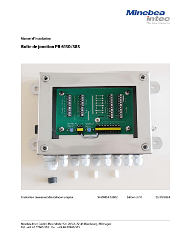 Manuel du propriétaire - Boîte de jonction pour câbles PR 6130/38S | Fixfr