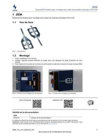 WURM ZEM - Dispositif de fixation pour modules G3 et G4 | Fixfr