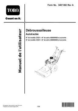 Manuel de l'utilisateur Toro Débroussailleuse Autotractée