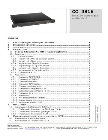 Manuel BOUYER Gamme CC-3816: Configuration & Fonctionnalités | Fixfr