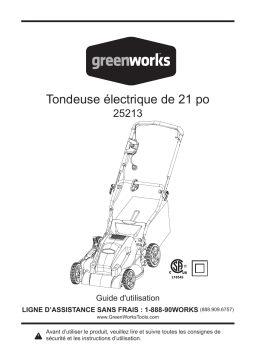 Manuel Greenworks 25213 - Tondeuse électrique 21 po