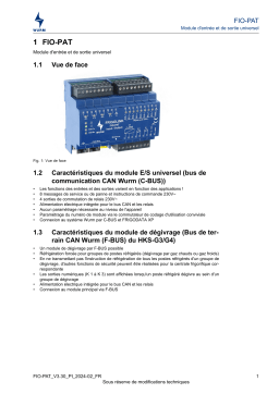 WURM FIO-PAT Manuel d'utilisation - Entrée/Sortie Universelle