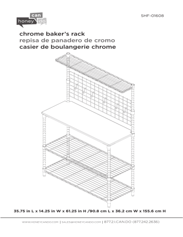 Manuel d'utilisation Honey Can Do SHF-01608 - Chariot de boulanger en chrome | Fixfr