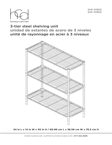 SHF-01905 | SHF-01903 | Honey Can Do SHF-09619 Manuel utilisateur | Fixfr