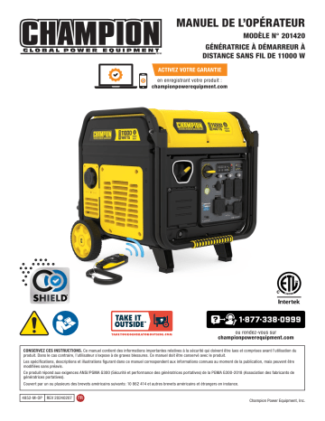 Manuel utilisateur Champion Power Equipment 201420 | Fixfr