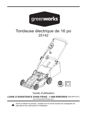 Assemblage. Greenworks 25142 | Fixfr