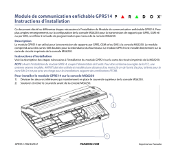 Manuel d'installation du module GPRS14 PARADOX - Télécharger PDF