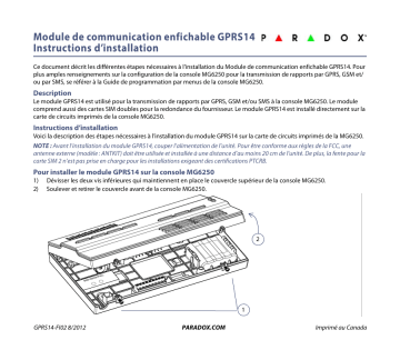 Manuel d'installation du module GPRS14 PARADOX - Télécharger PDF | Fixfr