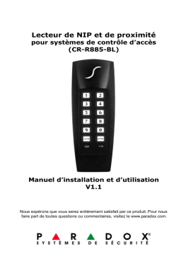 Manuel d’installation du PARADOX R885