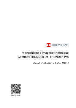 Manuel Utilisateur HIKMICRO THUNDER : Imagerie Thermique