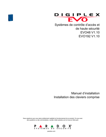 Manuel d'installation PARADOX EVO192 - Téléchargement PDF | Fixfr