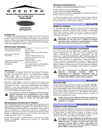 Manuel d'installation APR3-ADM2 - Contrôle vocal Spectra | Fixfr
