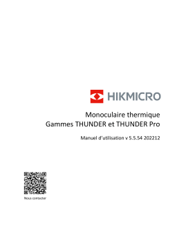 Manuel d'utilisateur HIKMICRO THUNDER Pro Clip-On - Télécharger PDF