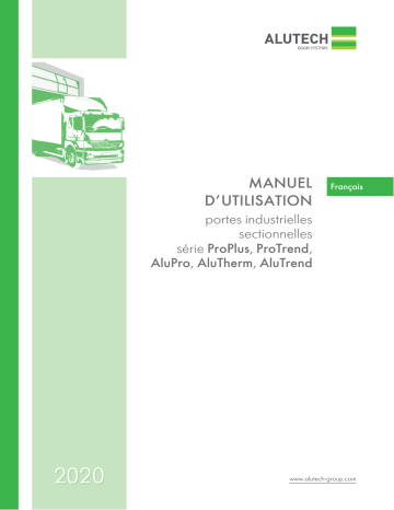 Alutech portes industrielles sectionnelles serie ProPlus и ProTrend Manuel du propriétaire | Fixfr