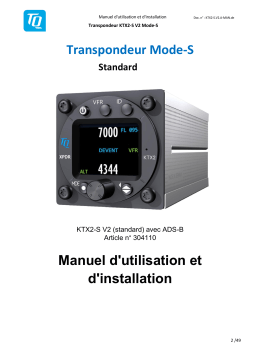 Manuel du propriétaire TQ Transpondeur Mode-S Standard KTX2-S V2