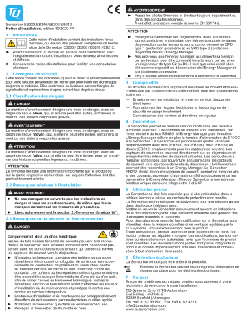 Manuel d'installation Sensorbar EB203/EB206/EB209/EB212 | Fixfr