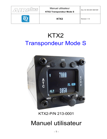 Manuel du propriétaire TQ KTX2 Transpondeur | Fixfr