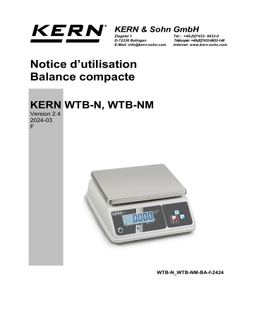 Manuel de l'utilisateur KERN WTB 1K-4N - Télécharger PDF | Fixfr