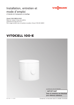 Viessmann Vitocell 100-E Buffer Tank Mode d'emploi