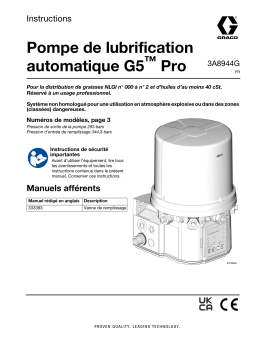 Manuel du propriétaire Graco 3A8944G, pompe de lubrification automatique G5 Pro