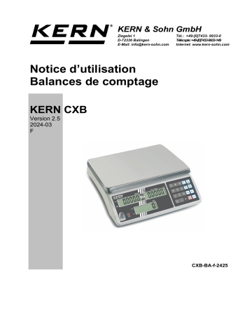 KERN CXB 30K10NM Mode d'emploi - Manuel de la Balance | Fixfr