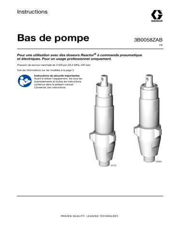 Manuel d'utilisation Graco 3B0058ZAB, bas de pompe | Fixfr