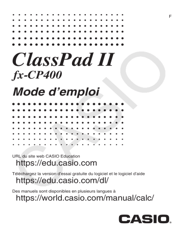 Casio ClassPadIIfx-CP400 Manuel d'utilisation | Fixfr