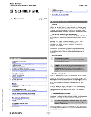 Mode d'emploi schmersal FWS 1206 A | Fixfr