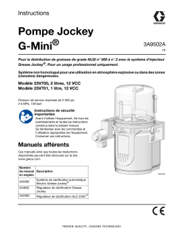 Graco 3A9502A, pompe Jockey G-MINI Manuel du propriétaire