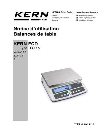 KERN TFCD 3K-3-A Mode d'emploi | Fixfr