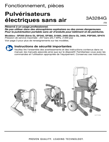 Graco 3A3284FR-G Manuel Pulvérisateur Electrique Sans Air | Fixfr