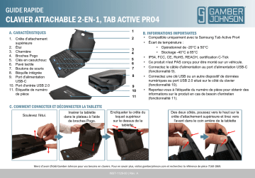 Gamber-Johnson Clavier détachable 2-en-1 pour Samsung Tab Active Pro/Active4 Pro Backlit | Fixfr