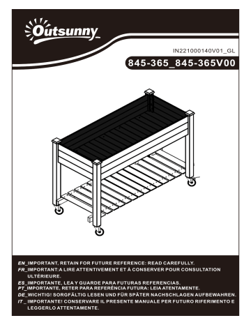 Manuel d'Utilisation Outsunny 845-365 | Fixfr