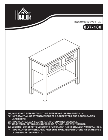 HOMCOM 837-180 Manuel utilisateur | Fixfr