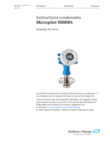 Endres+Hauser KA Micropilot NMR84 Manuel utilisateur | Fixfr