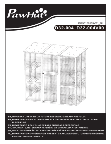 PawHut D32-004V00OG Manuel utilisateur - Guide d'assemblage & Instructions | Fixfr