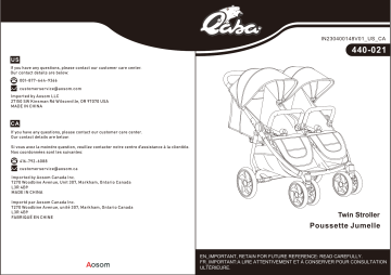 Manuel d'utilisation Qaba 440-021 -  Poussette Jumelle | Fixfr