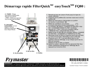 Manuel Utilisateur Frymaster FilterQuick Touch FQE80U | Fixfr