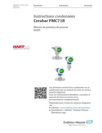 Manuel utilisateur Endres+Hauser KA Cerabar PMC71B | Fixfr