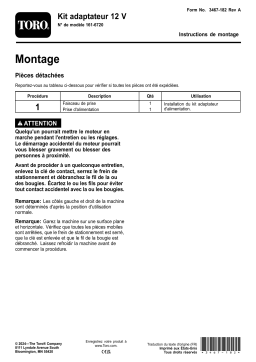 Guide d'installation du kit adaptateur d'alimentation 12 V Toro