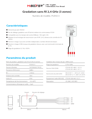 Manuel du propriétaire Miboxer PUSH2-3 - Télécharger en PDF | Fixfr